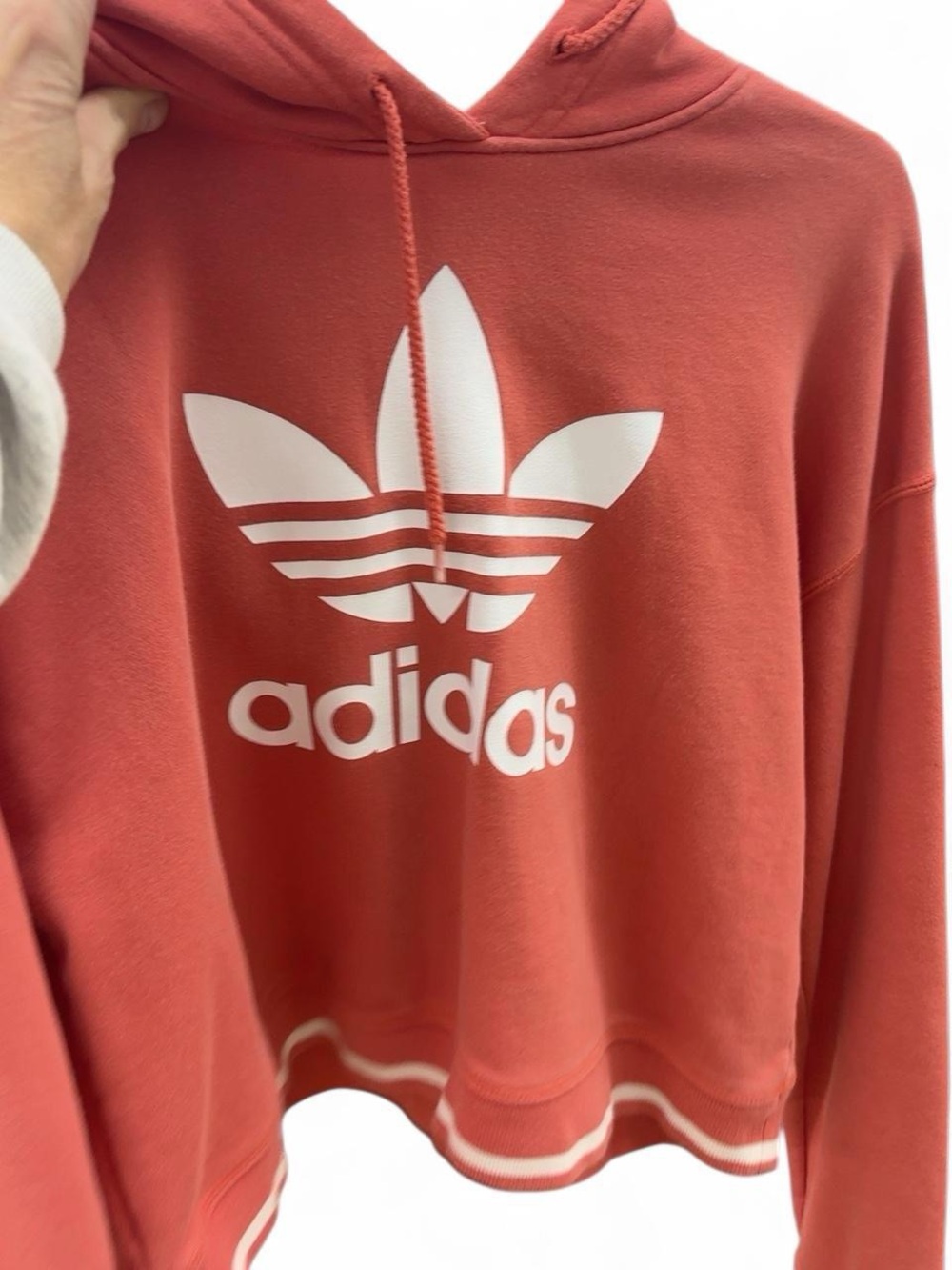 Adidas Originals Trefoil Logo Hoodie Coral Red Size S